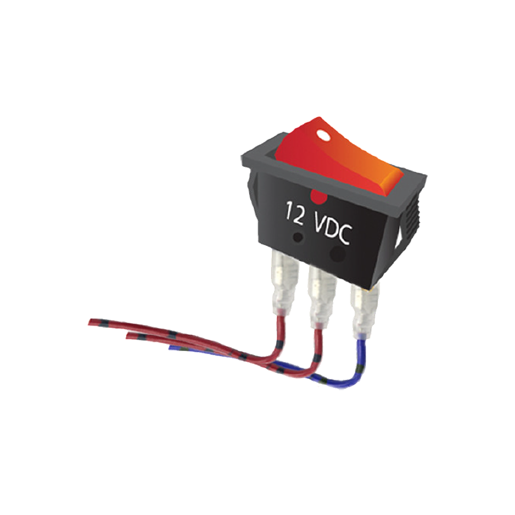 สวิทซ์เปิด-ปิดใหญ่(3ขามีไฟ)ทั่วไป ใช้12V DC. (HM)